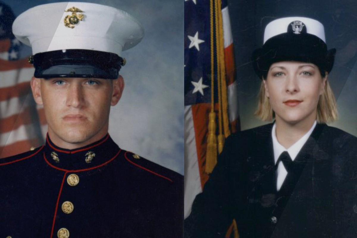 This Military Couple Stood Side by Side